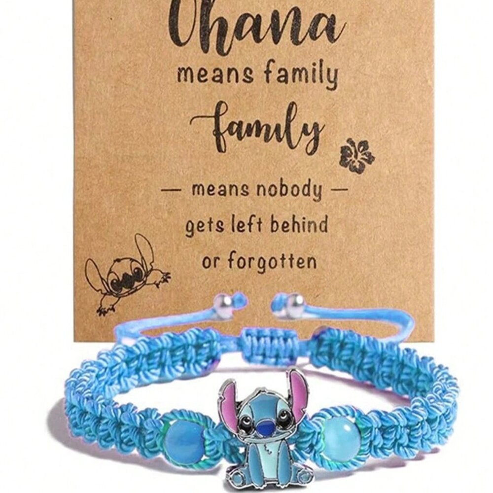 DISNEY Aqua Blue Stitch‎ Braided Bracelet (BRAND-NEW & SO CUTE!)